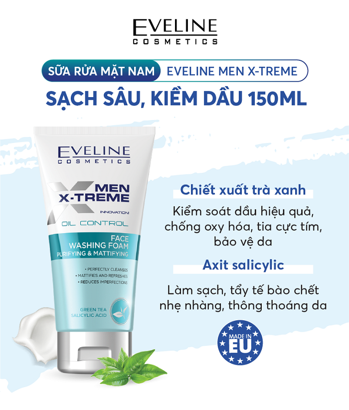 SỮA RỬA MẶT EVELINE MEN X-TREME SẠCH SÂU KIỀM DẦU BA LAN