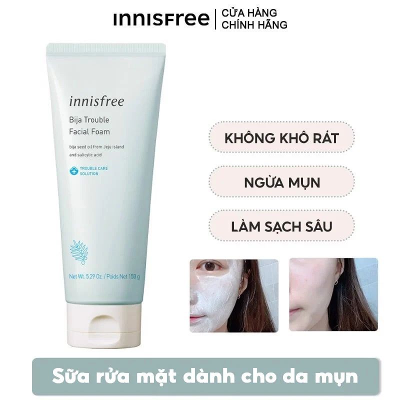 INNISFREE_Sữa Rửa Mặt Trị Mụn Bija Trouble Facial Foam 150g