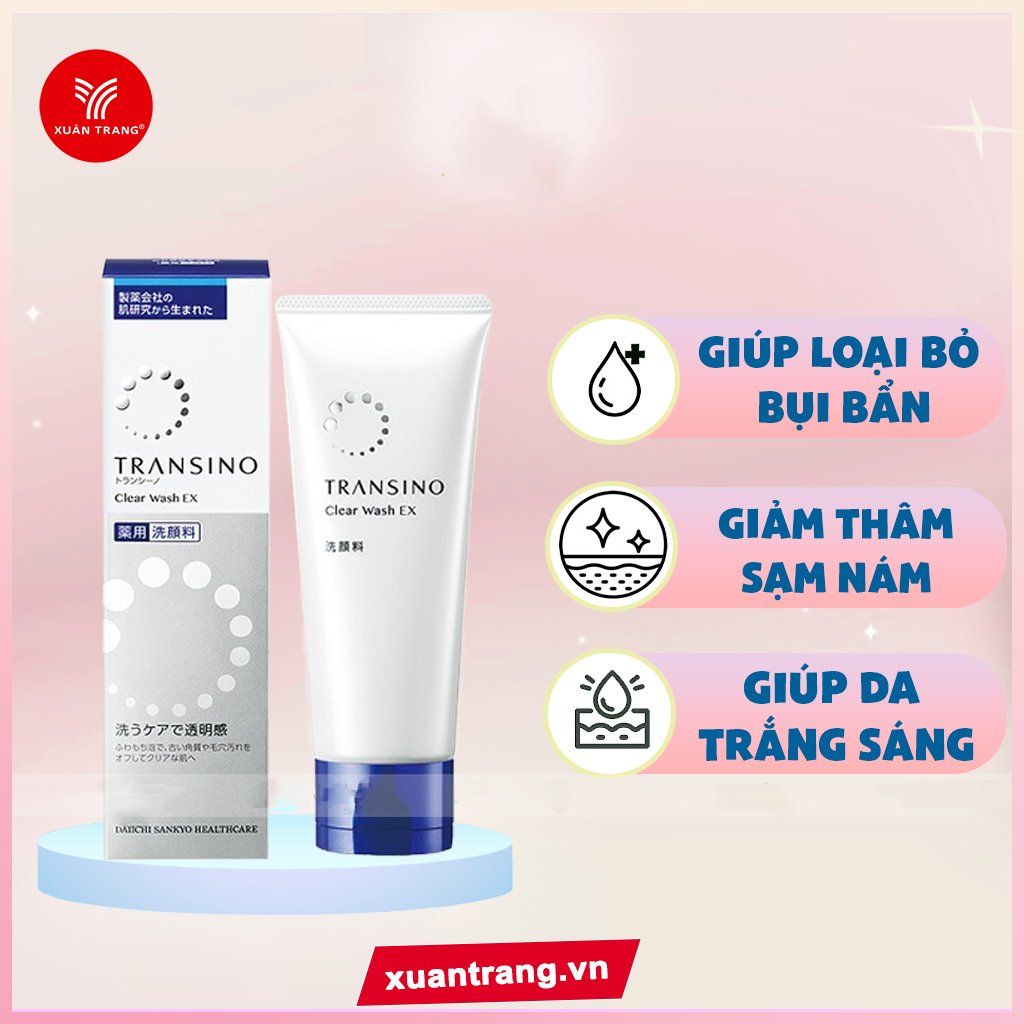 Transino_Sữa Rửa Mặt Clear Wash EX Trắng Da Mờ Thâm Nám 100g