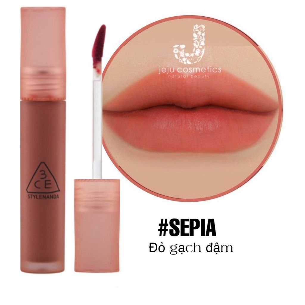 3CE_Son Kem Blur Water Tint Sepia - Màu Đỏ Gạch Đậm