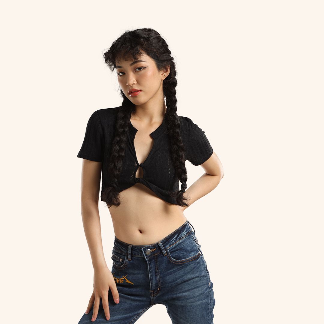  TWISTED CROPTOP BLACK 