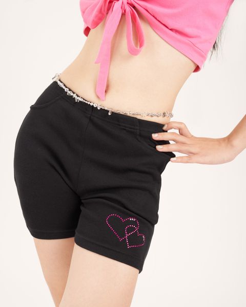  BIKER HEART SHORT ĐEN 