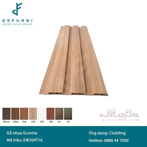 Tấm ốp gỗ nhựa Ecovina - EW204T16