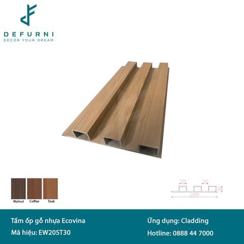 Tấm ốp gỗ nhựa Ecovina - EW205T30