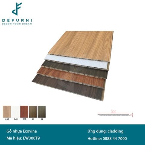 Tấm ốp gỗ nhựa Ecovina - EW300T9