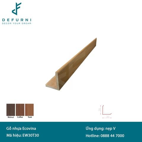 Thanh V gỗ nhựa Ecovina - EW30T30