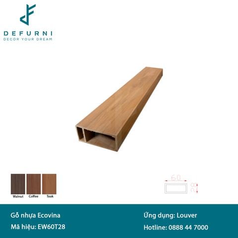 Thanh lam gỗ nhựa Ecovina - EW60T28