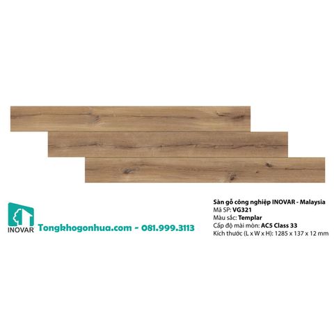 Sàn gỗ công nghiệp INOVAR Vgroove 12mm