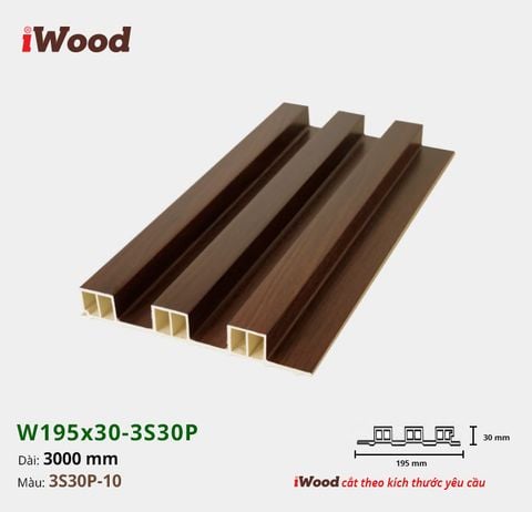 Tấm ốp iWood lam 3 sóng cao W195x30-3S30P