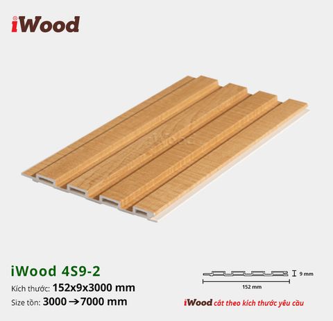Tấm ốp iWood lam 4 sóng thấp W152x9-4S9