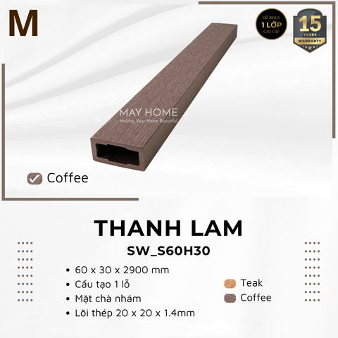 Thanh lam gỗ nhựa Southwood SW_S60H30