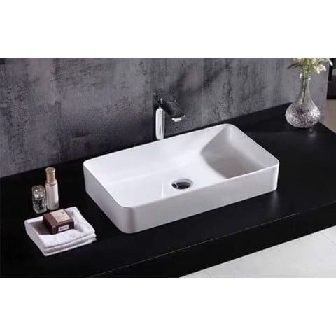 Chậu lavabo rửa mặt chữ nhật thành mỏng LV 1182 LUX