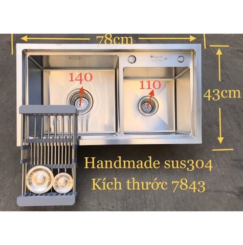 Chậu rửa bát bậc thang Sus 304 7843