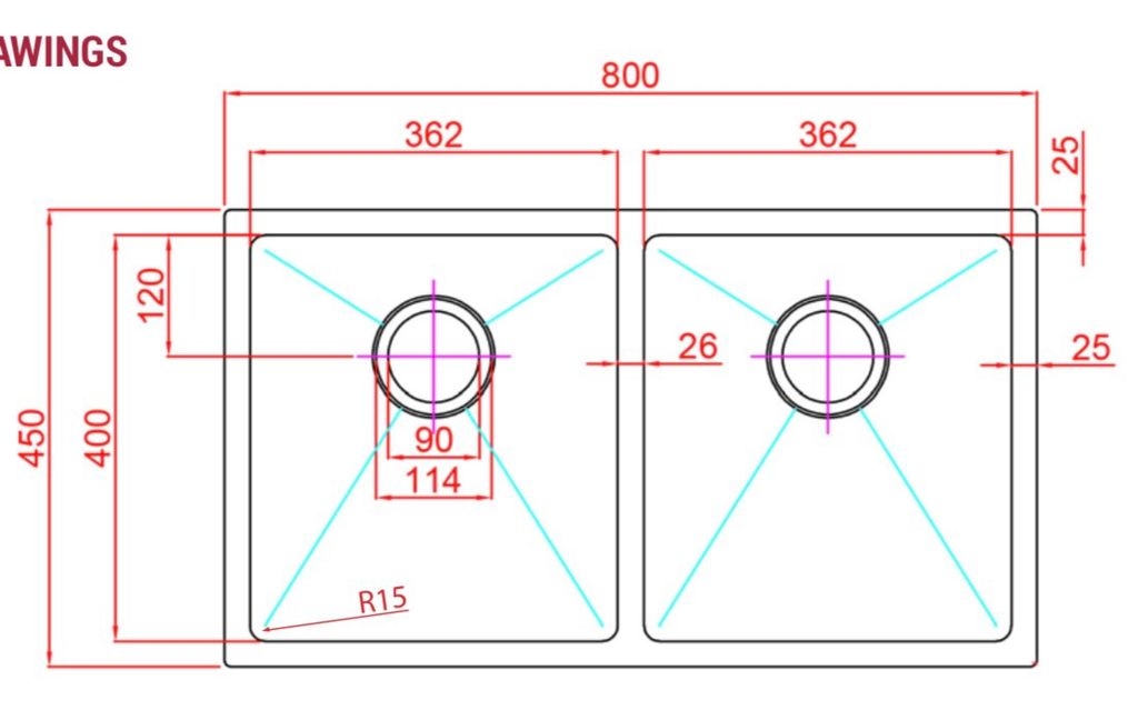 Chậu rửa bát âm bàn 2 hố cao cấp PA8045-U