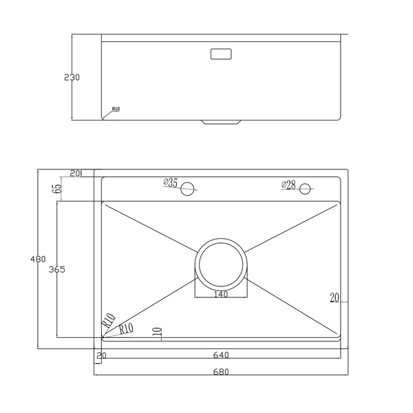 Chậu rửa bát 1 hố lunia NJ557