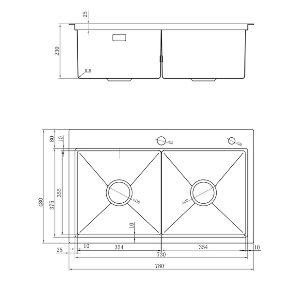 Chậu rửa bát 2 hố lumia NJ522