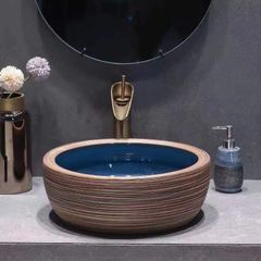 Chậu lavabo rửa mặt gốm nghệ thuật LVG 05