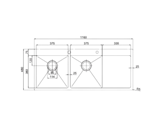 Chậu rửa bát Paul Schmitt PA11648-T (Bàn phải) PA11648-TR (Bàn trái)