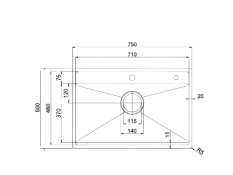 Chậu rửa bát 1 hố Paul Schmitt PA7550-TDA