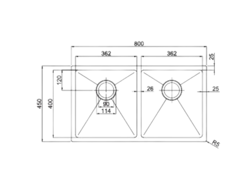 Chậu rửa bát 2 hố Paul Schmitt PA8045-U