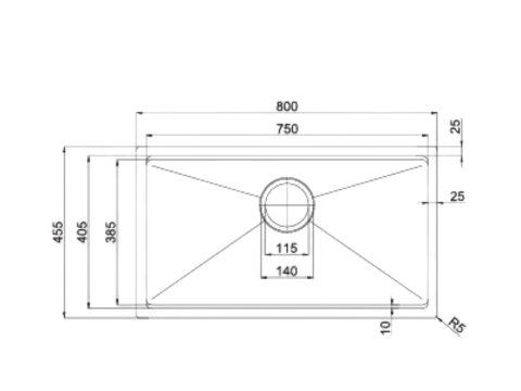Chậu rửa bát 1 hố Paul Schmitt PA80455-UD