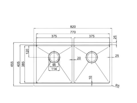 Chậu rửa 2 hố bát Paul Schmitt PA82455-UD