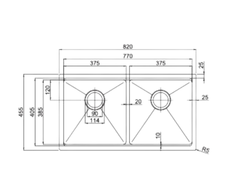Chậu rửa 2 hố bát Paul Schmitt PA82455-UD