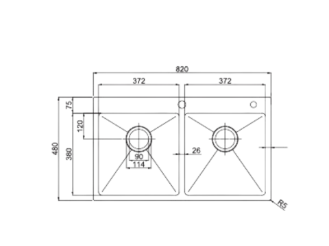 Chậu rửa bát 2 hố Paul Schmitt PA8248-T