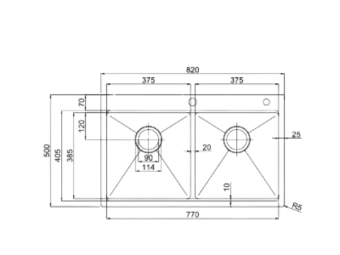 Chậu rửa bát 2 hố Paul Schmitt PA8250-TD