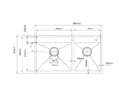 Chậu rửa bát 2 hố Paul Schmitt PA8850-TLDA