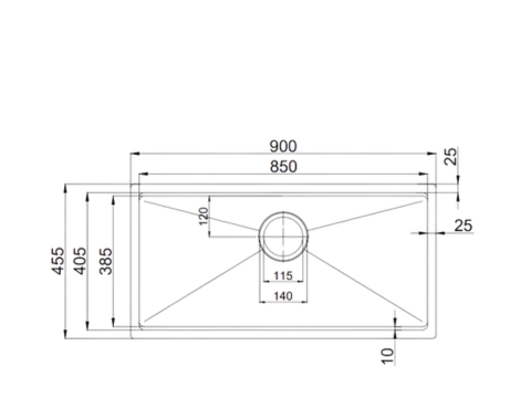 Chậu rửa bát 1 hố Paul Schmitt PA90455-UD