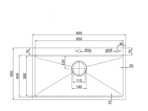 Chậu rửa 1 hố bát Paul Schmitt PA9050-TD