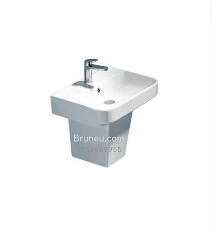 Chậu lavabo rửa mặt liền chân vuông WB06