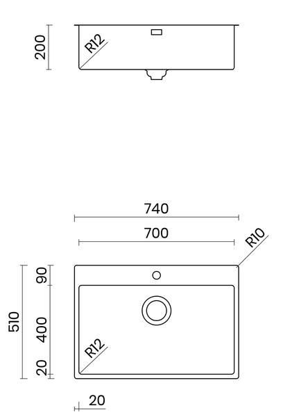 Chậu rửa bát 1 hố pura NT675T