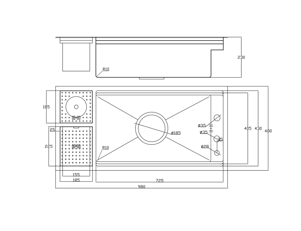 Chậu rửa bát 1 hố lumia NJ510B
