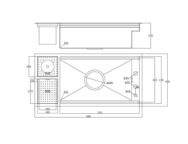 Chậu rửa bát 1 hố lumia NJ510B