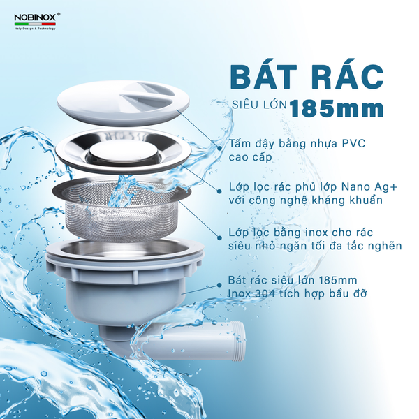 Chậu rửa bát 1 hố rosa NN974DT