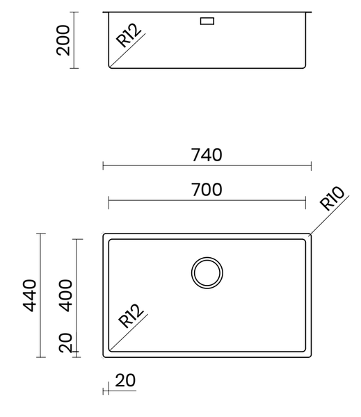 Chậu rửa bát 1 hố  canova NT600B