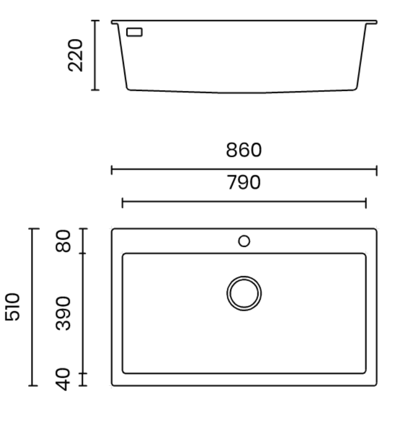 Chậu rửa bát đá 1 hố NT861W