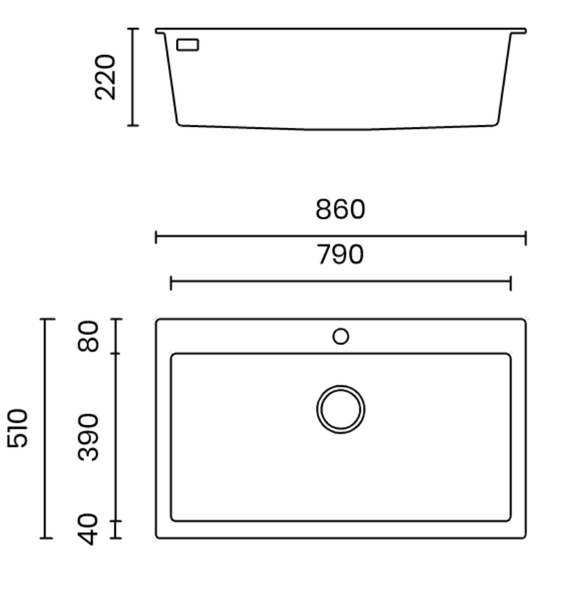 Chậu rửa bát đá 1 hố NT861W