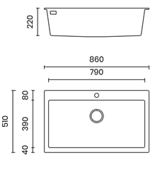 Chậu rửa bát đá 1 hố NT861W