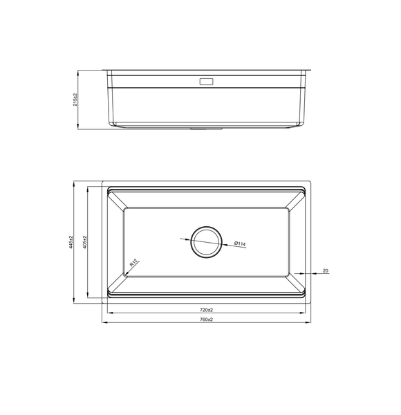 Chậu rửa bát 1 hố lira NJ562D