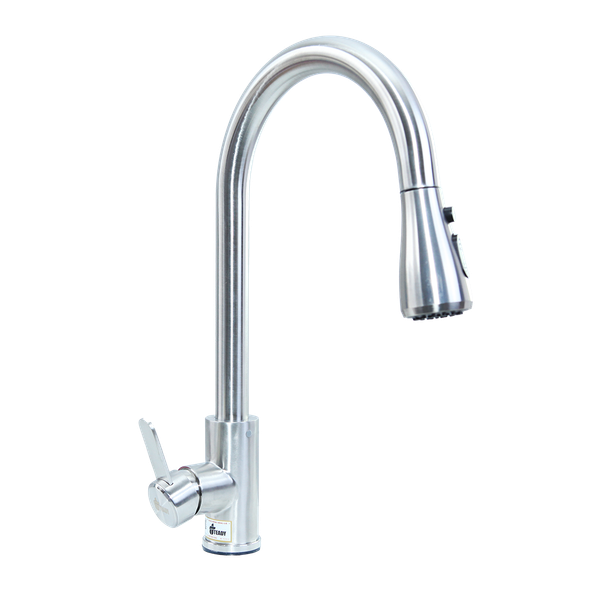 Vòi rửa bát rút cảm biến CB-3047 mạ inox – Tự động cảm biến, chống gỉ