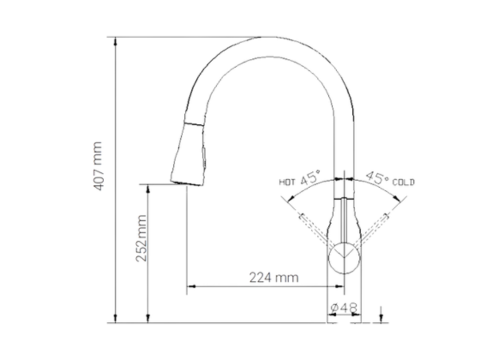 Vòi rửa bát rút dây Paul Schmitt PA320KB