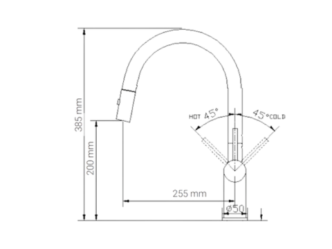 Vòi rửa bát rút dây Paul Schmitt PA322KB