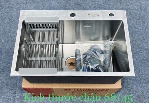 Chậu rửa bát đúc 1 hố  K68x45