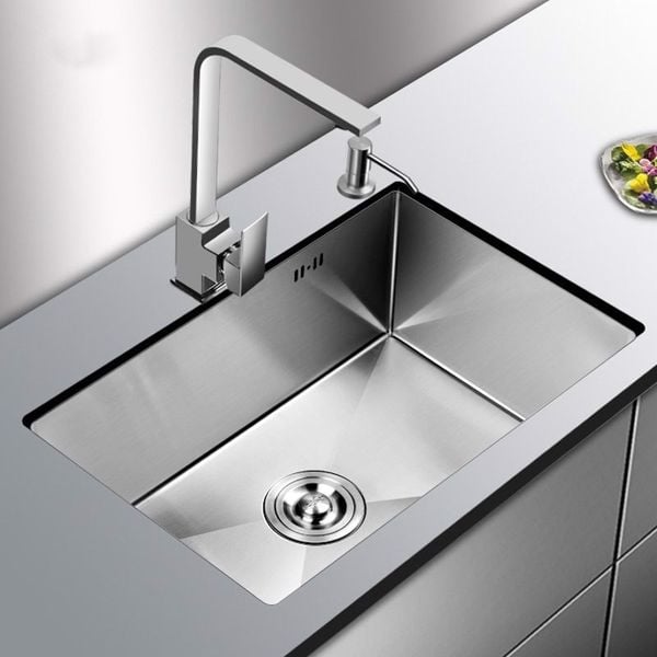 Chậu rửa bát âm bàn 1 hố KG-60×45 inox – Chống gỉ bền bỉ, lắp âm bàn tiện dụng