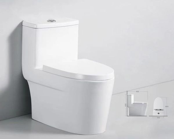 Bệt liền khối LK-128 sứ trắng – Xả xoáy mạnh, tiết kiệm nước