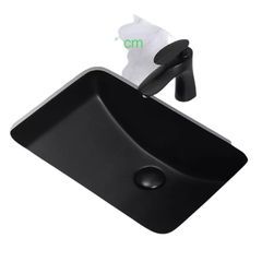 Chậu lavabo rửa mặt âm bàn đen KB1803 Black