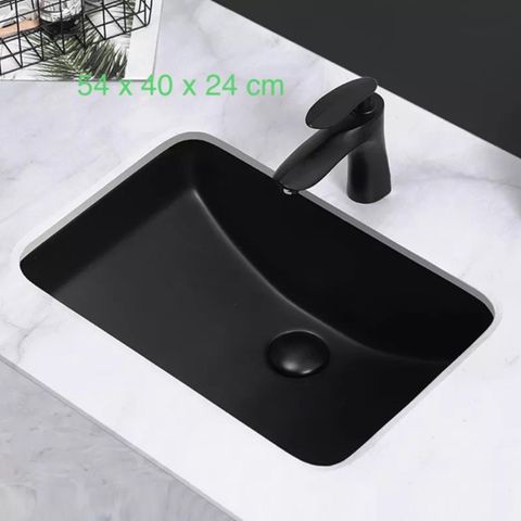 Chậu lavabo rửa mặt âm bàn đen KB1803 Black